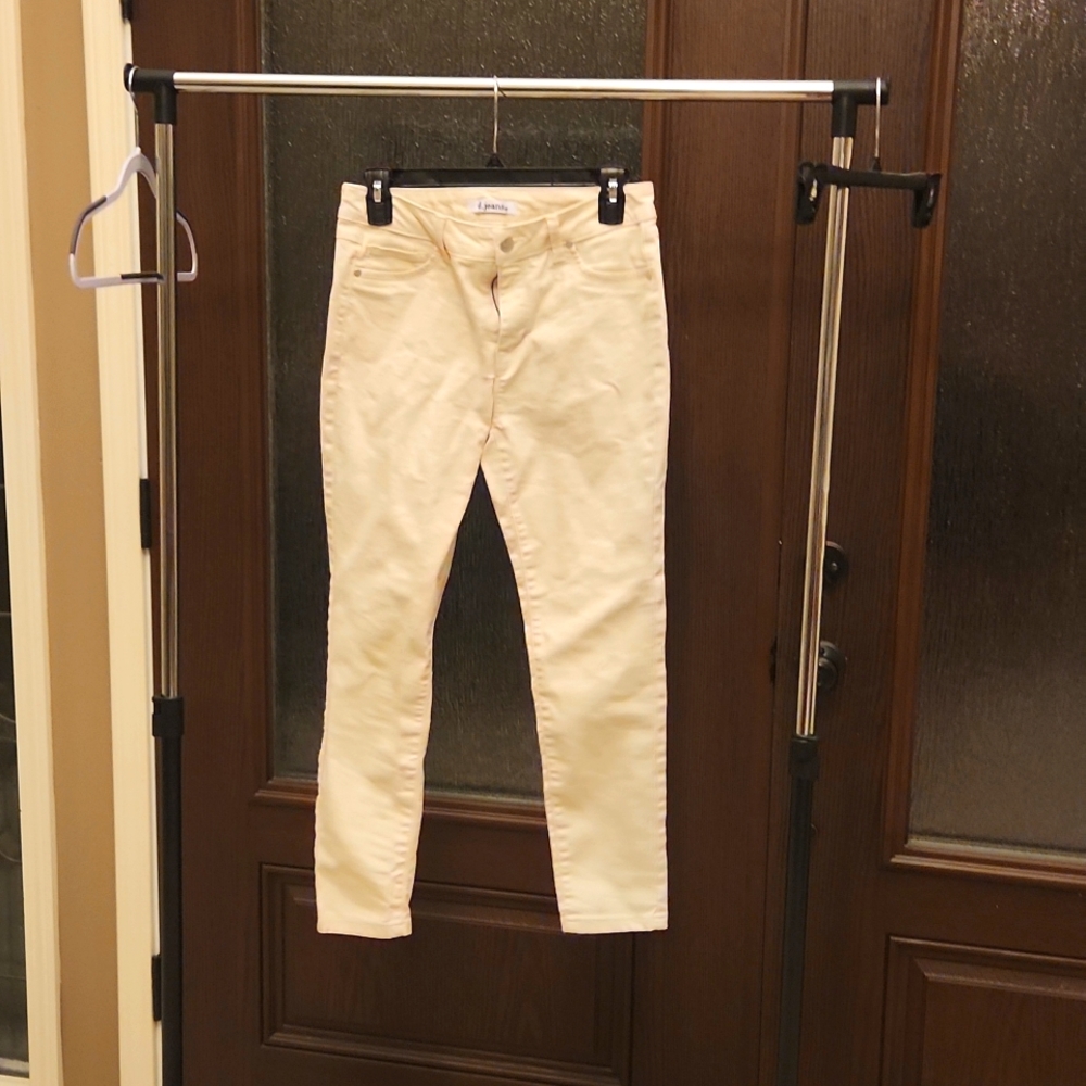 d. jeans Cream skinny jeans, size 6